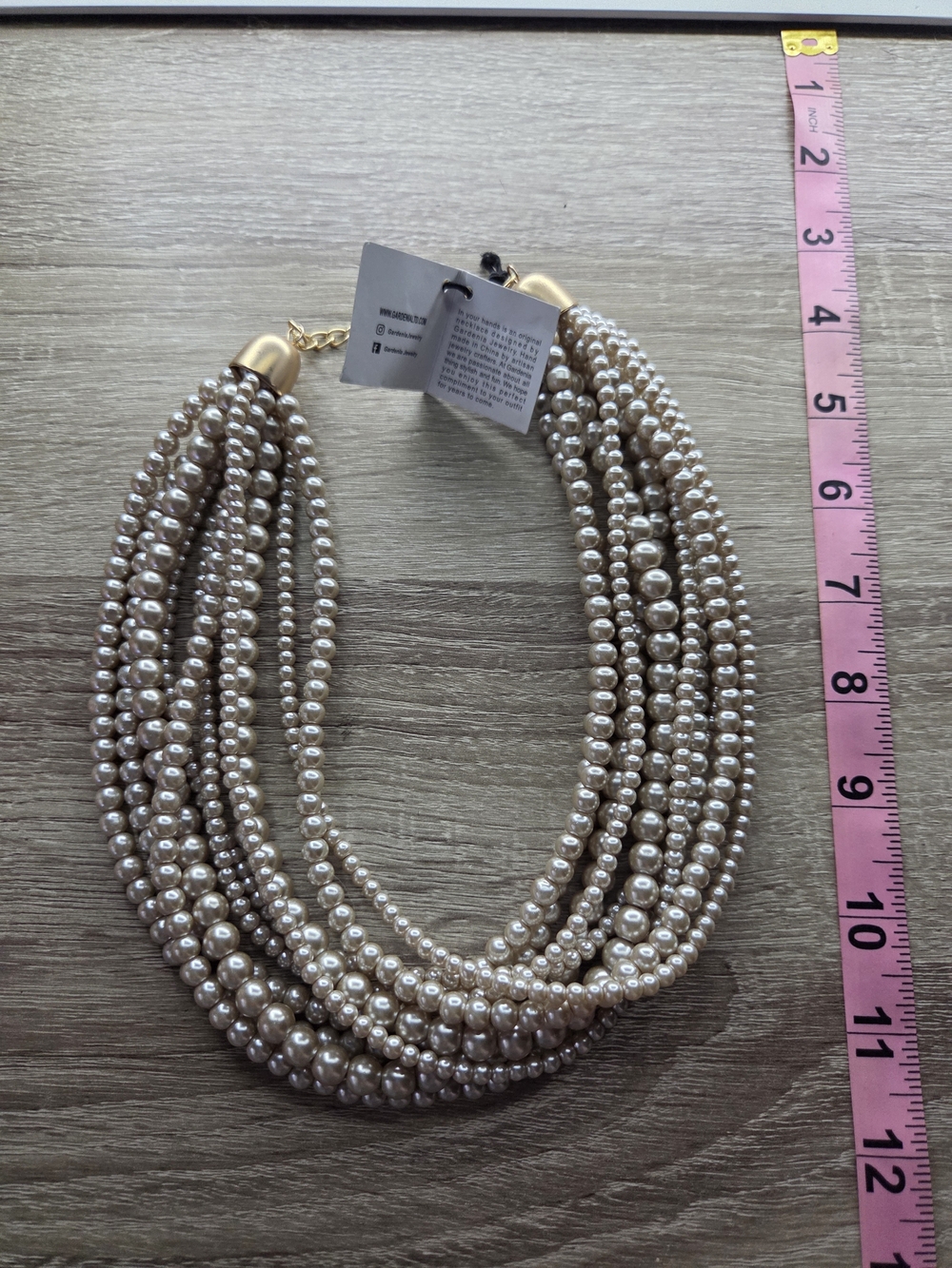Gardenia Multi-Strand Pearl Statement Necklace